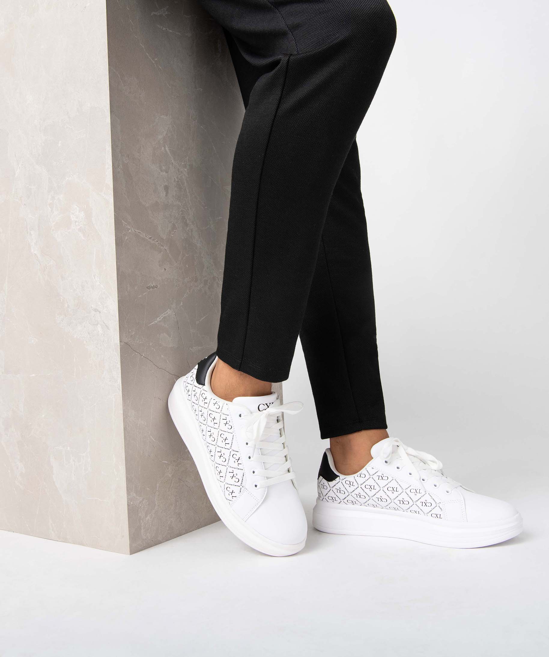 Baskets homme imprimées à semelle plateforme – CXL by Ch... blanc | GEMO