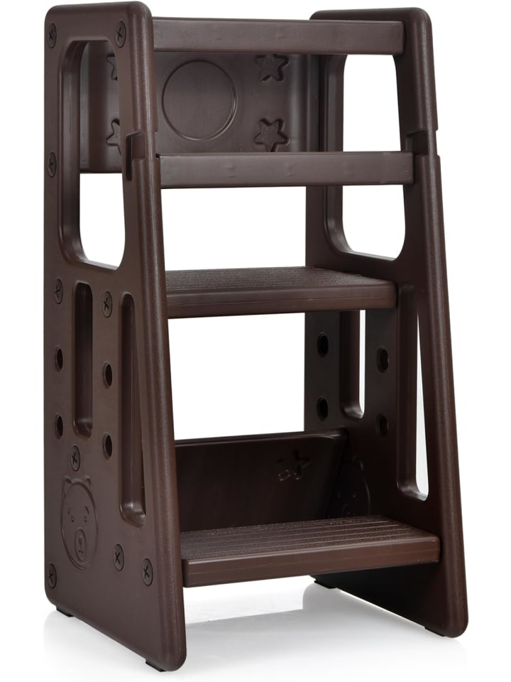COSTWAY 2 Stufen Lernturm in Braun günstig kaufen 90 cm