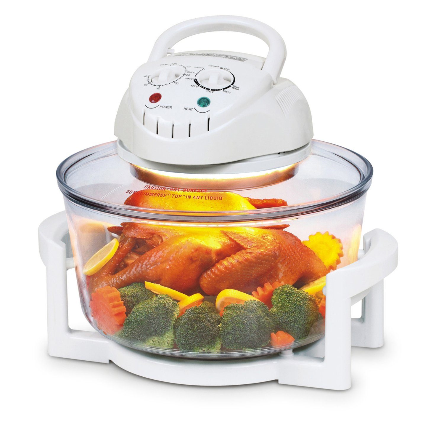 TZS FIRST AUSTRIA Minibackofen Halogenofen 1400W, Heissluftofen 17L, bis 250°C, Mini Backofen Weiß, Halogen Ofen mit Erweiterungsring, Umluftofen
