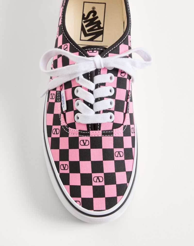 Tênis de cano baixo Valentino Garavani e Vans em tecido com estampa xadrez VLogo