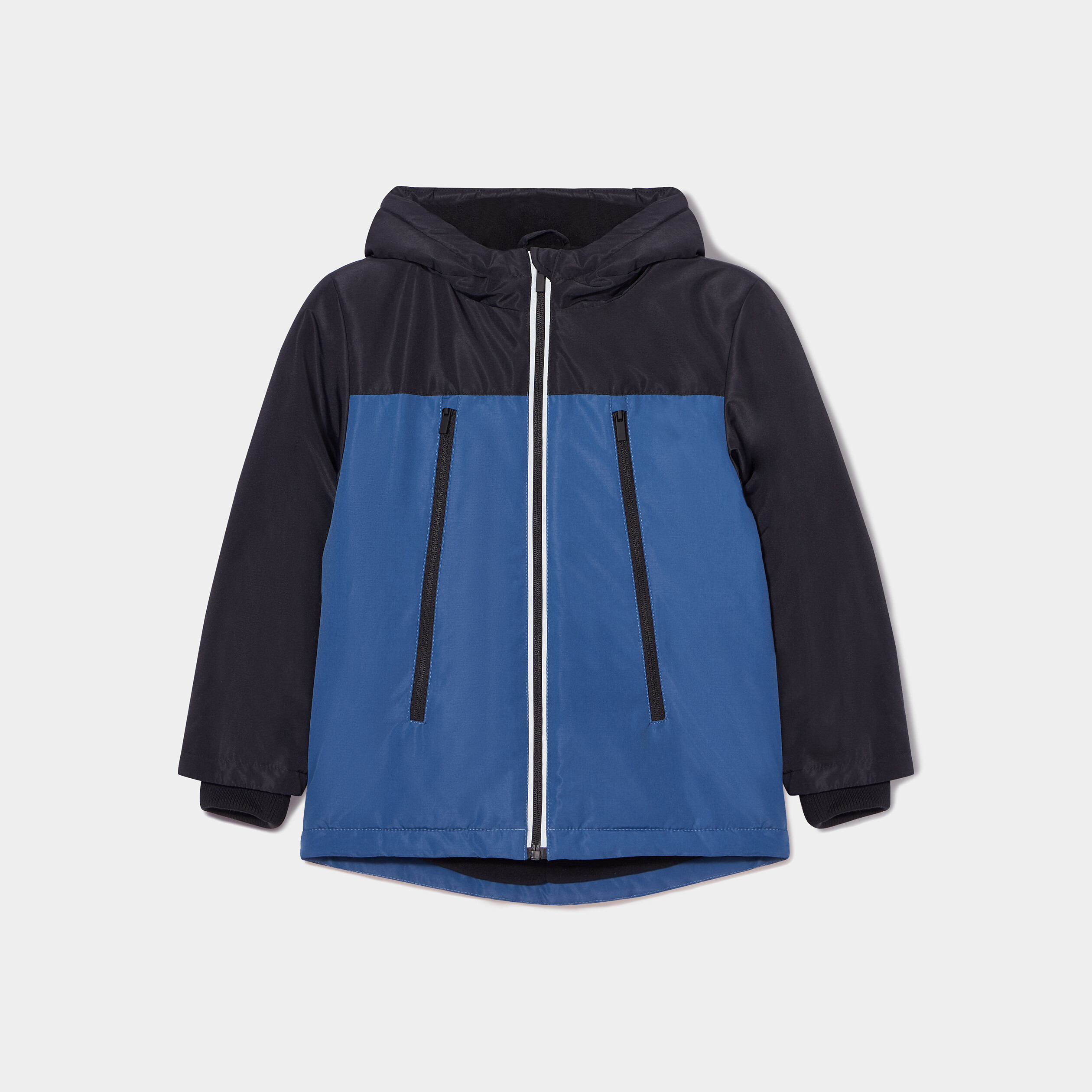 Manteau zippé à capuche bleu foncé garçon | La Halle