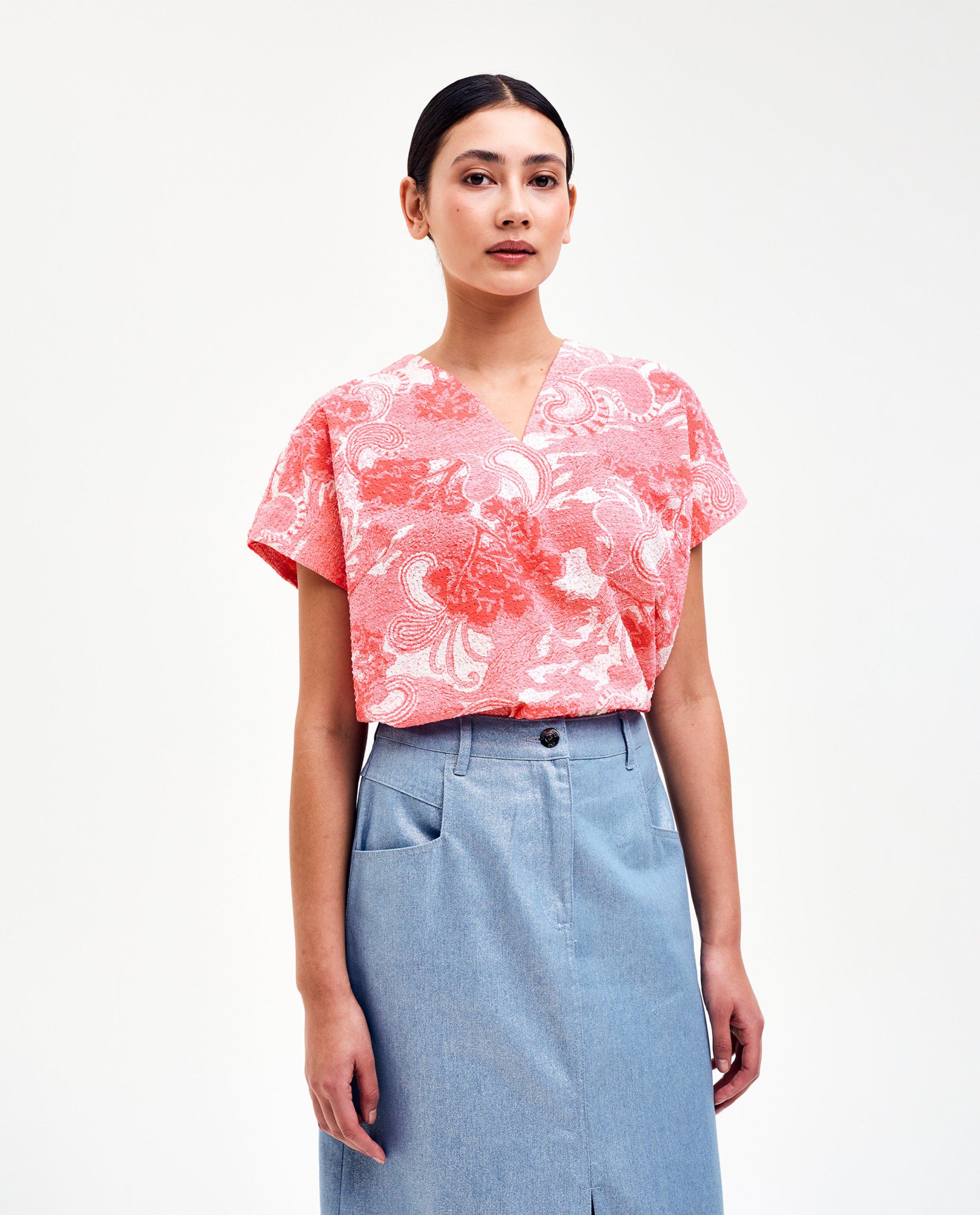 CKS Damblus med textur klarrosa