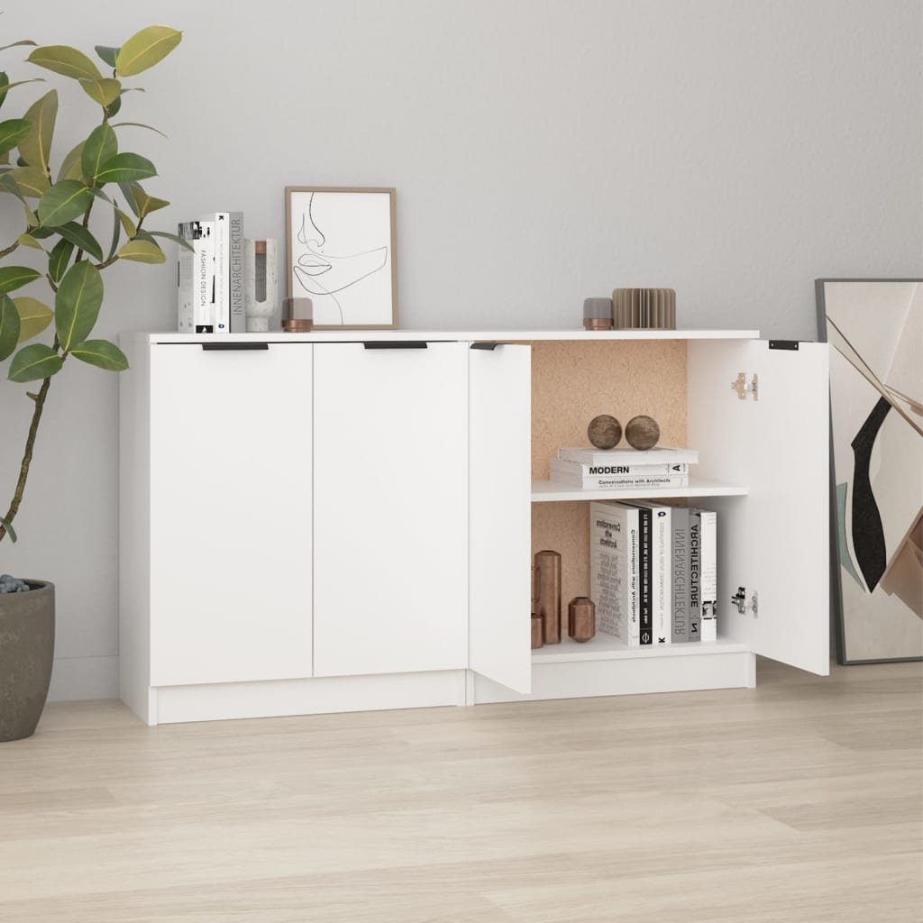 vidaXL Sideboard Sideboards 2 Stk. Weiß 60x30x70 cm Holzwerkstoff (2 St)