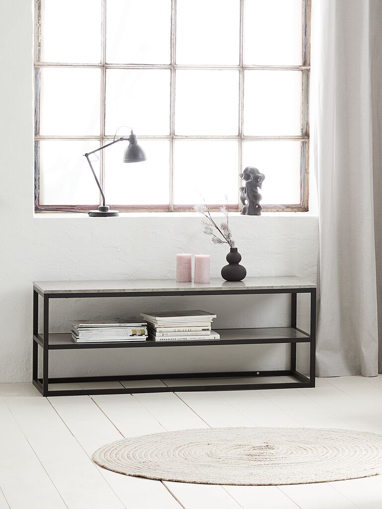 DOKKEDAL TV cabinet DOKKEDAL 1 shelf concrete color/black