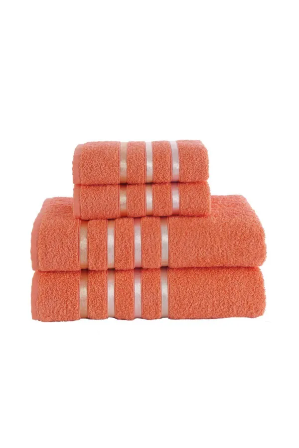 Karna Home  4-teiliges Handtuch-Set aus Ballett-Baumwolle, 2 x 50 x 80 und 2 x 70 x 140 cm