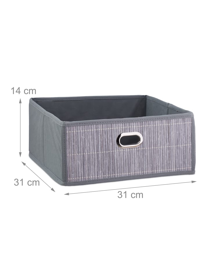 relaxdays Aufbewahrungskorb in Grau - (B)31 x (H)14 x (T)31 cm günstig kaufen onesize