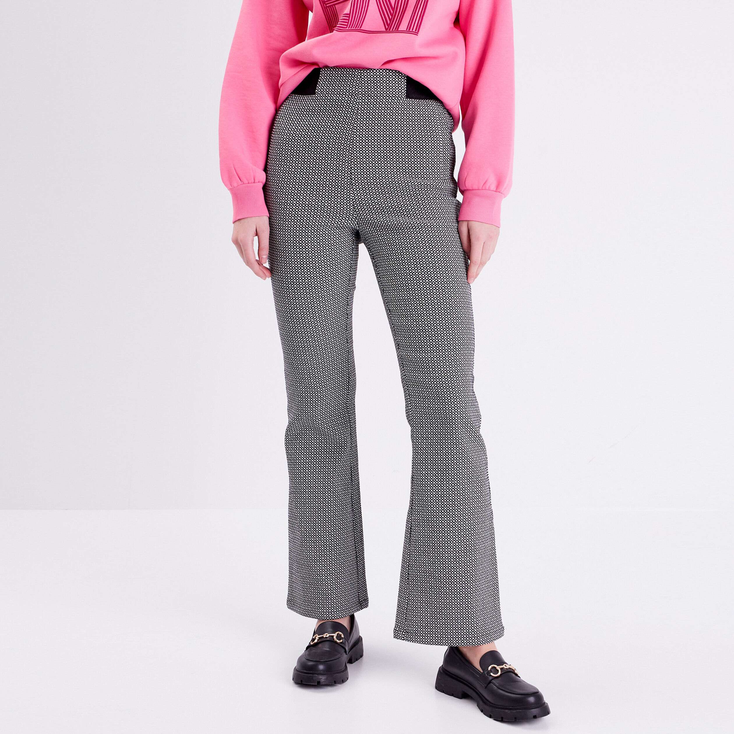 Pantalon flare taille haute pour femme noir femme | Cache Cache