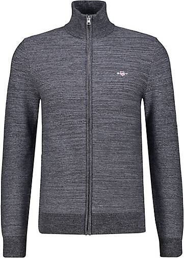 GANT Herren Strickjacke mit Merinowolle