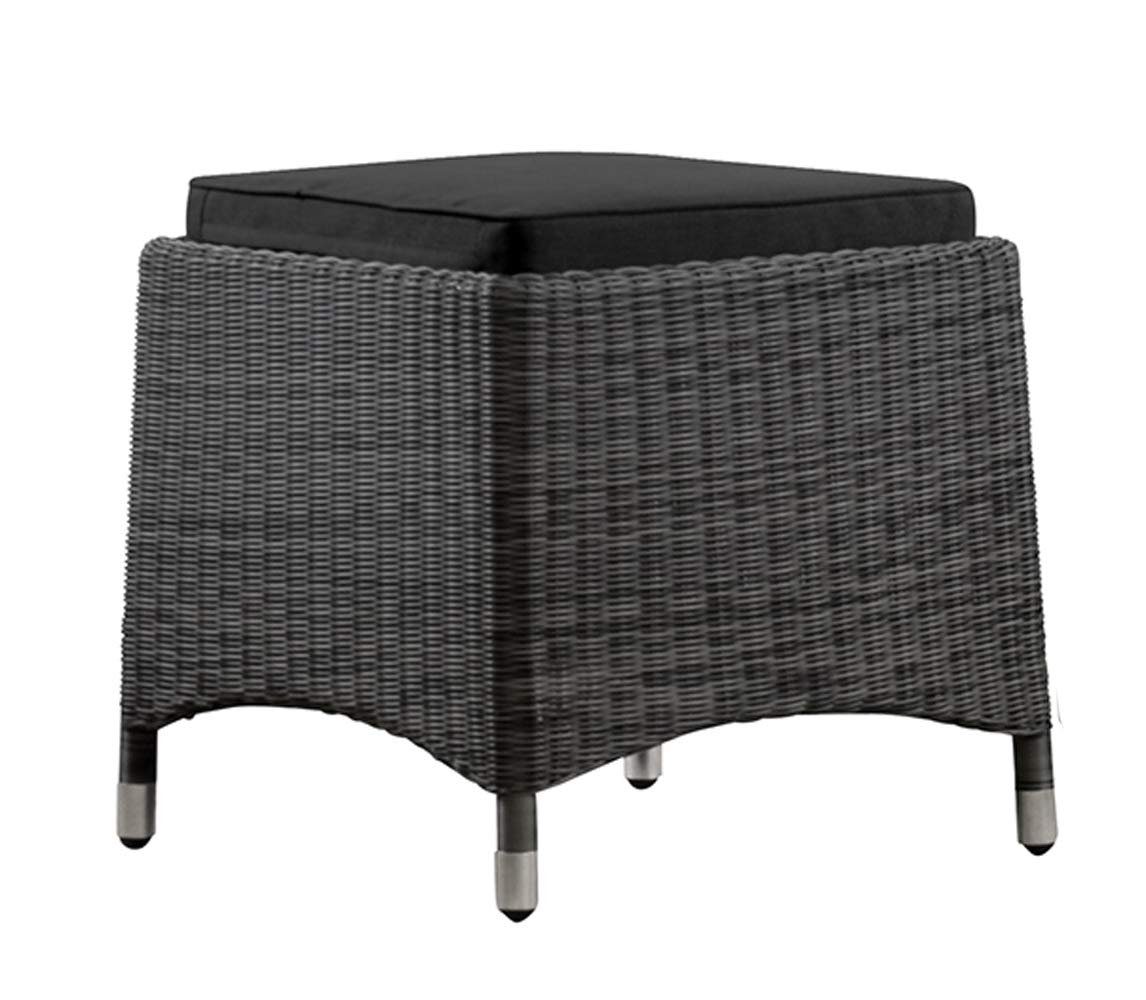 Kai Wiechmann Fußhocker Polyrattan Geflechthocker, wetterfester Fußhocker Rattanoptik, moderner Polyrattan Gartenhocker in Schwarz