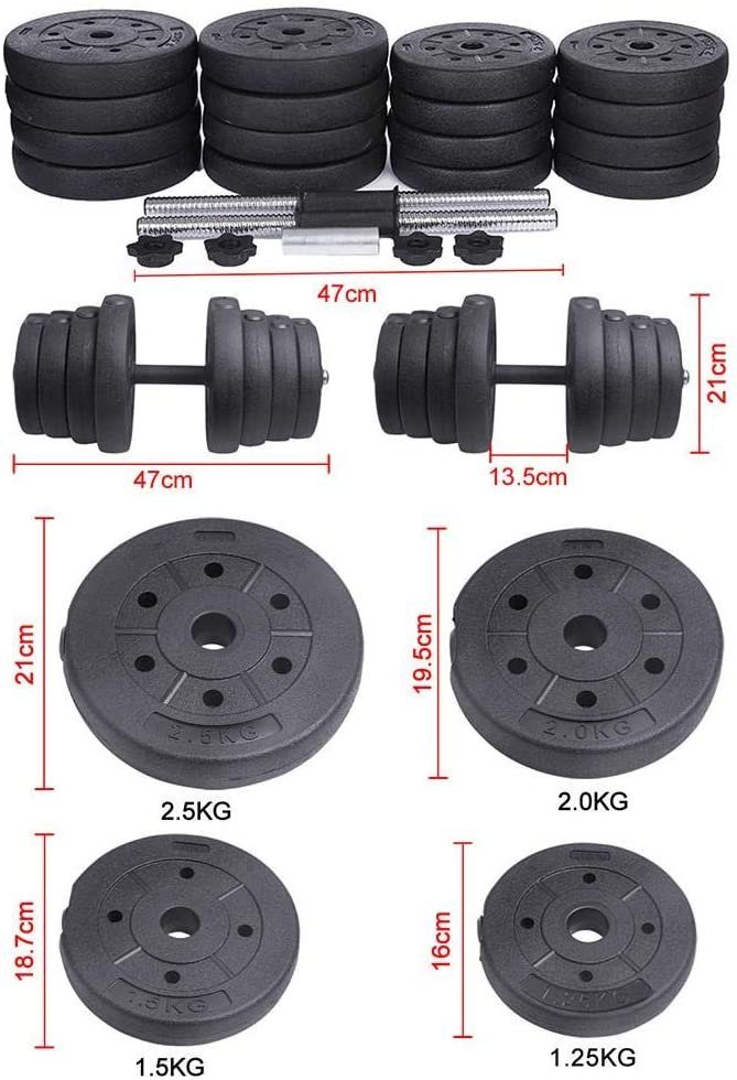 Yaheetech Hantel 2er Kurzhanteln Set 30 Kg, Hantelstangen
