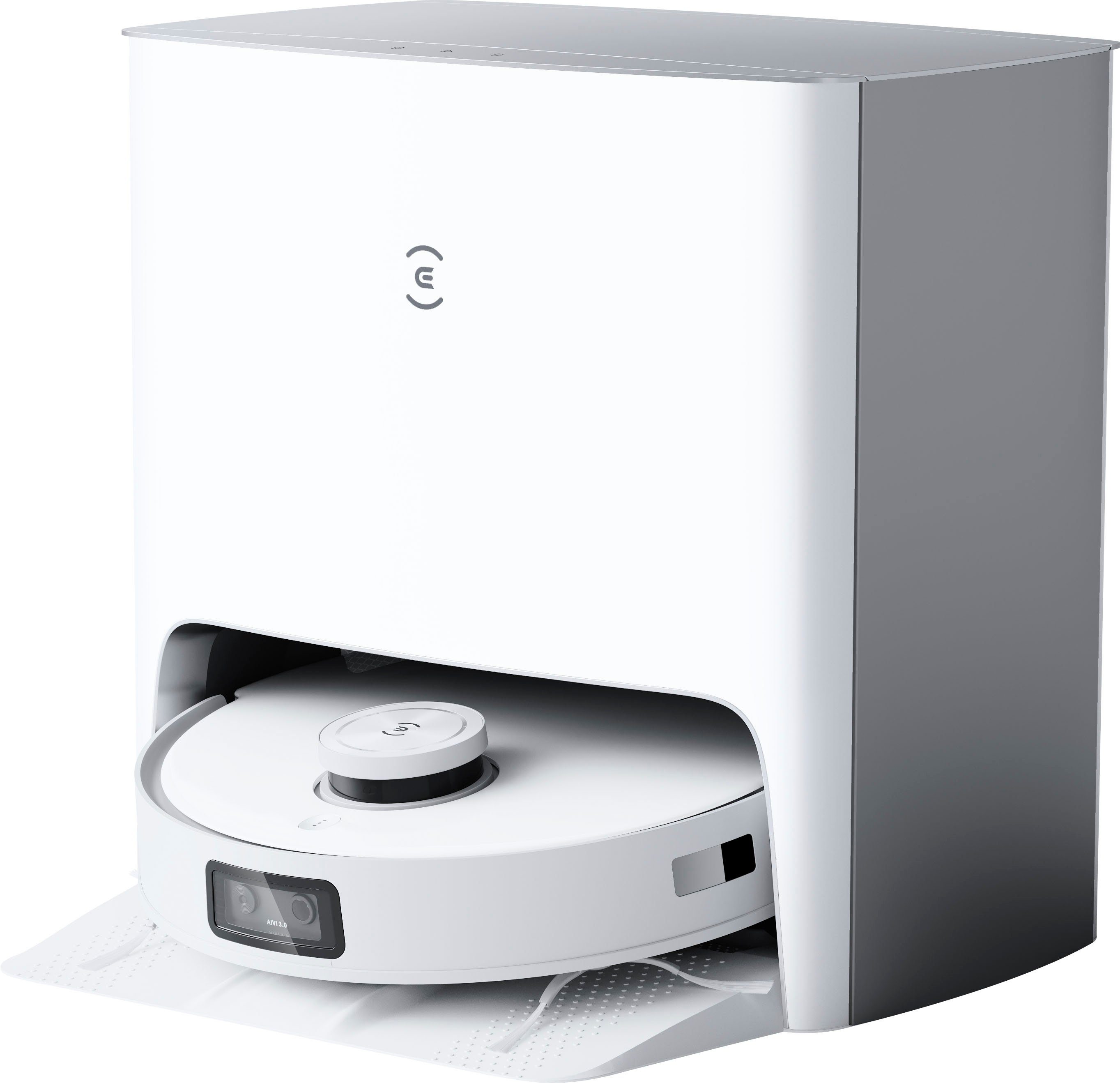 ECOVACS Nass-Trocken-Saugroboter DEEBOT T10 TURBO, 45 W, beutellos, 5200PA, DToF-Laser, AIVI 3.0, Reinigungsstation, YIKO, Weiss/Silber