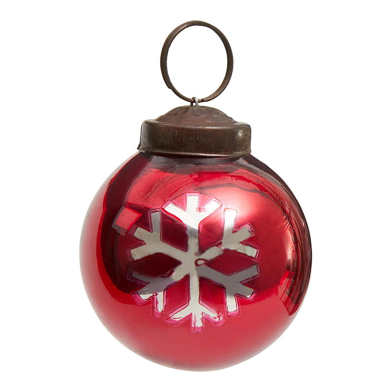 Home Julekule 6 cm glass rød