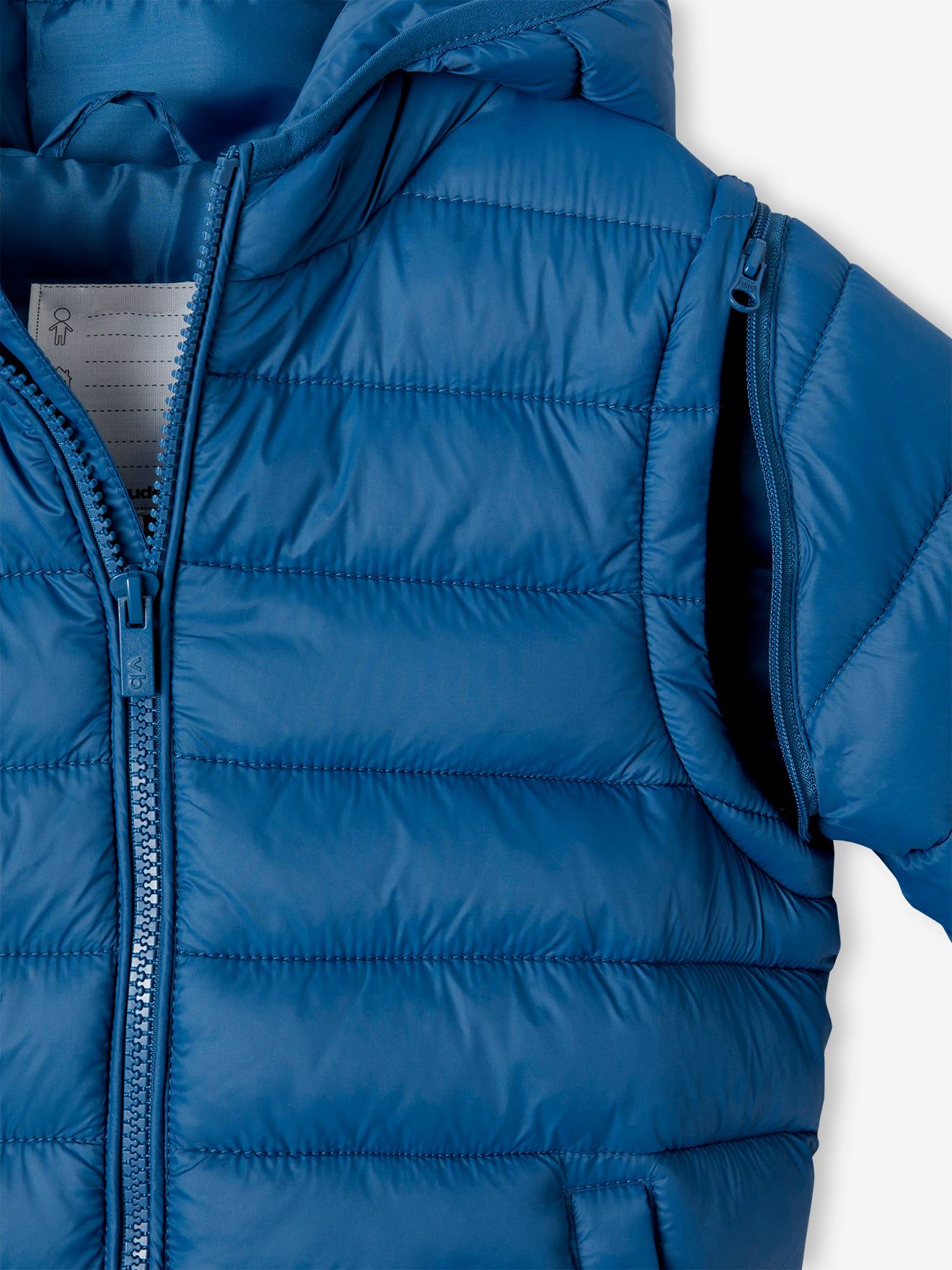 Vertbaudet Jungen Steppjacke mit abnehmbaren Ärmeln & Recycling-Polyester - petrol