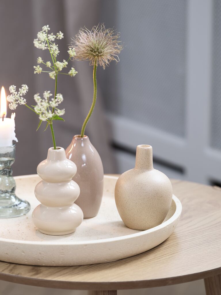 AMUNDSEN AMUNDSEN vase Ø6xH10cm beige 3 stk/pakning