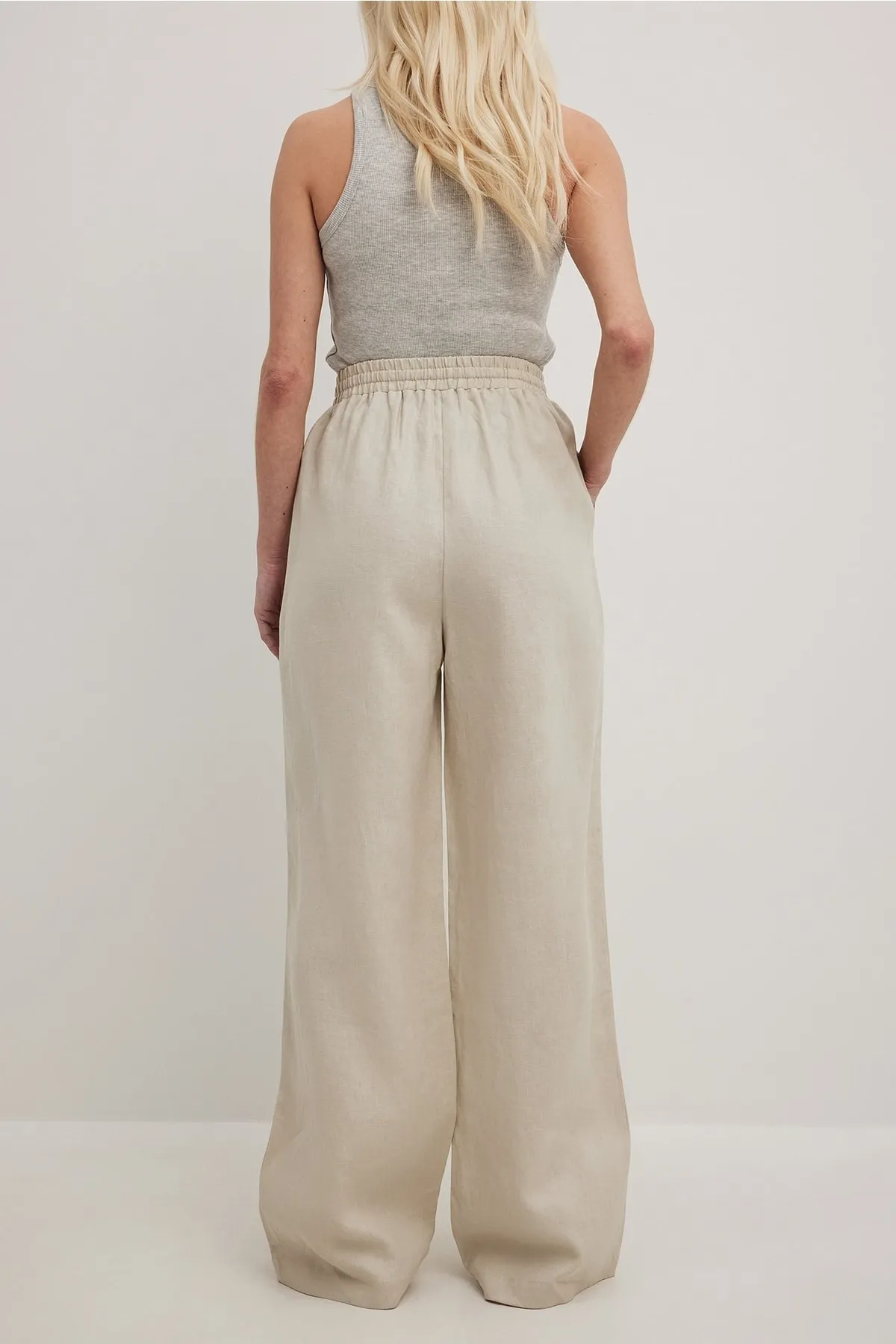 NA-KD  Leinenhose mit elastischem Bund
