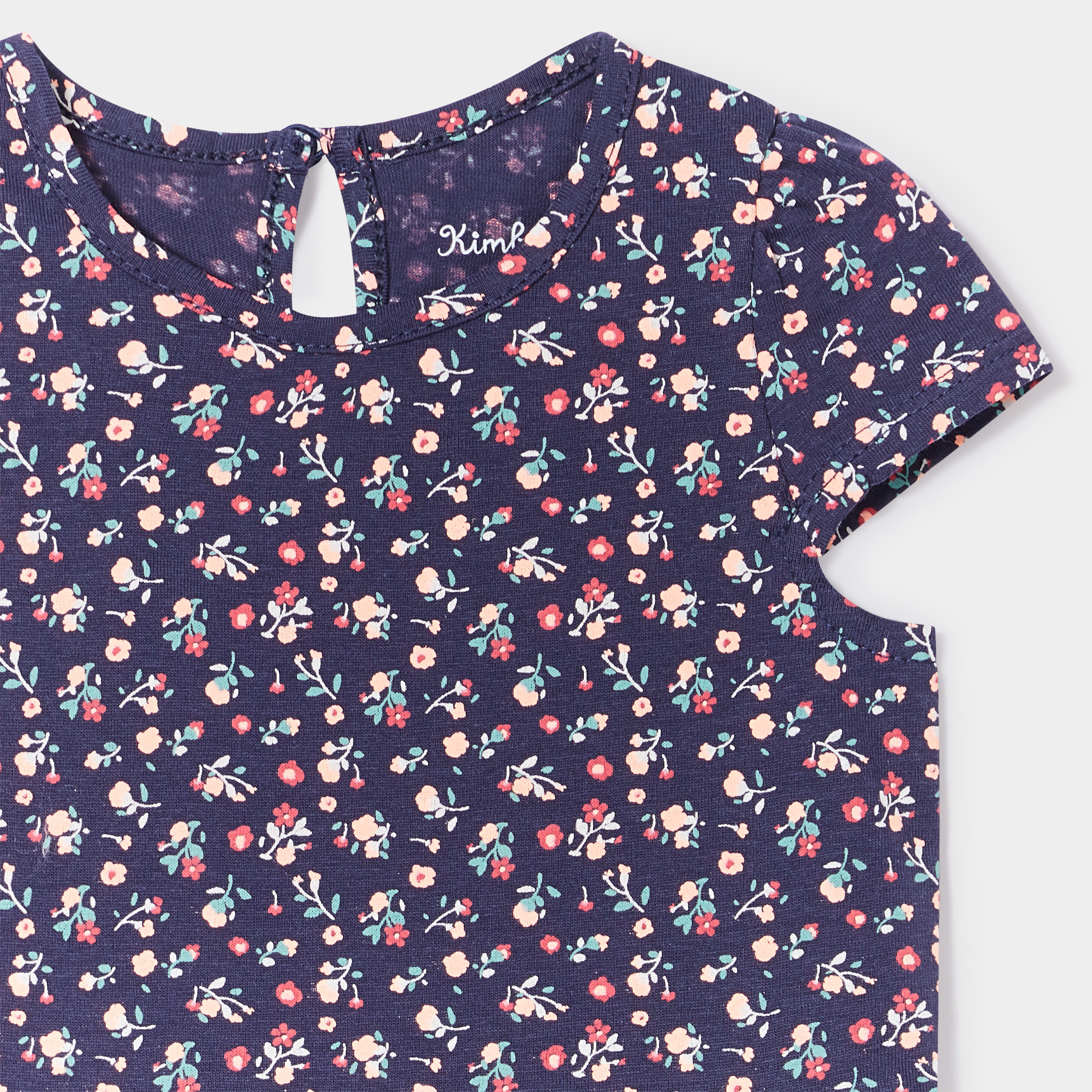 Robe évasée à manches courtes bleu marine bébé fille | La Halle