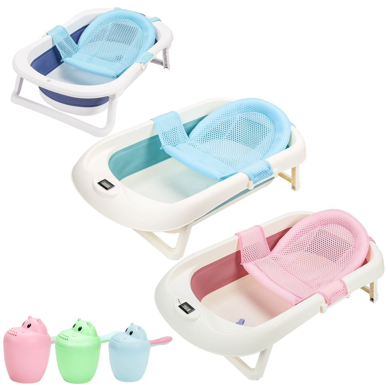TolleTour Babybadewanne Baby Badewanne mit Standfüßen Faltbare Wanne Babywanne Reisebadewanne