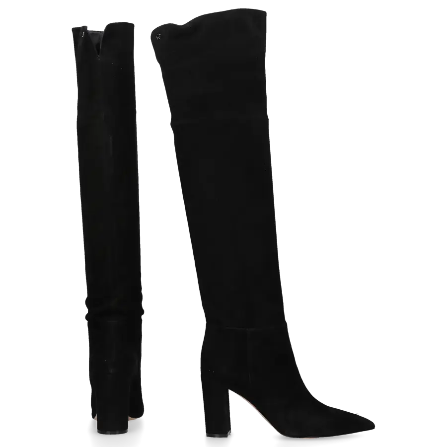 Gianvito Rossi - Overknees PIPER BOOT 85 Veloursleder - schwarz