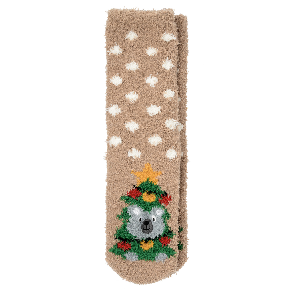1 Paar Damen Weihnachtssocken mit Bär-Motiv
