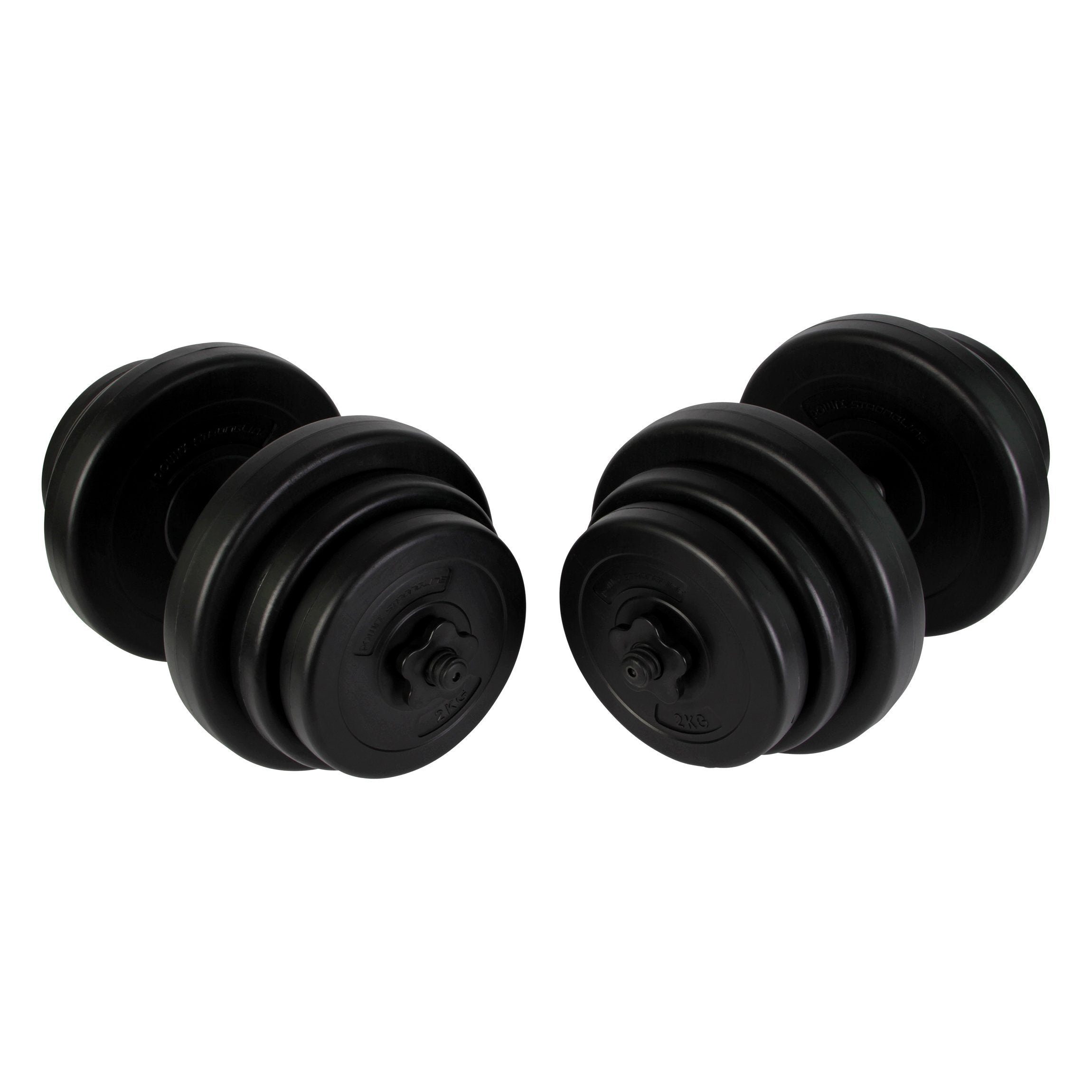 POWRX Kurzhantel 2er-Set Kurzhanteln 20kg-40kg, Rutschsicher, gerändelte Griffe, 2 X 10 Kg Kunststoff