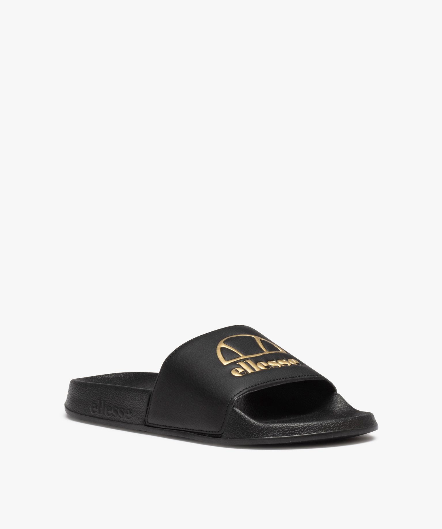 Mules de piscine femme unies à logo en relief contrastant -... noir | GEMO
