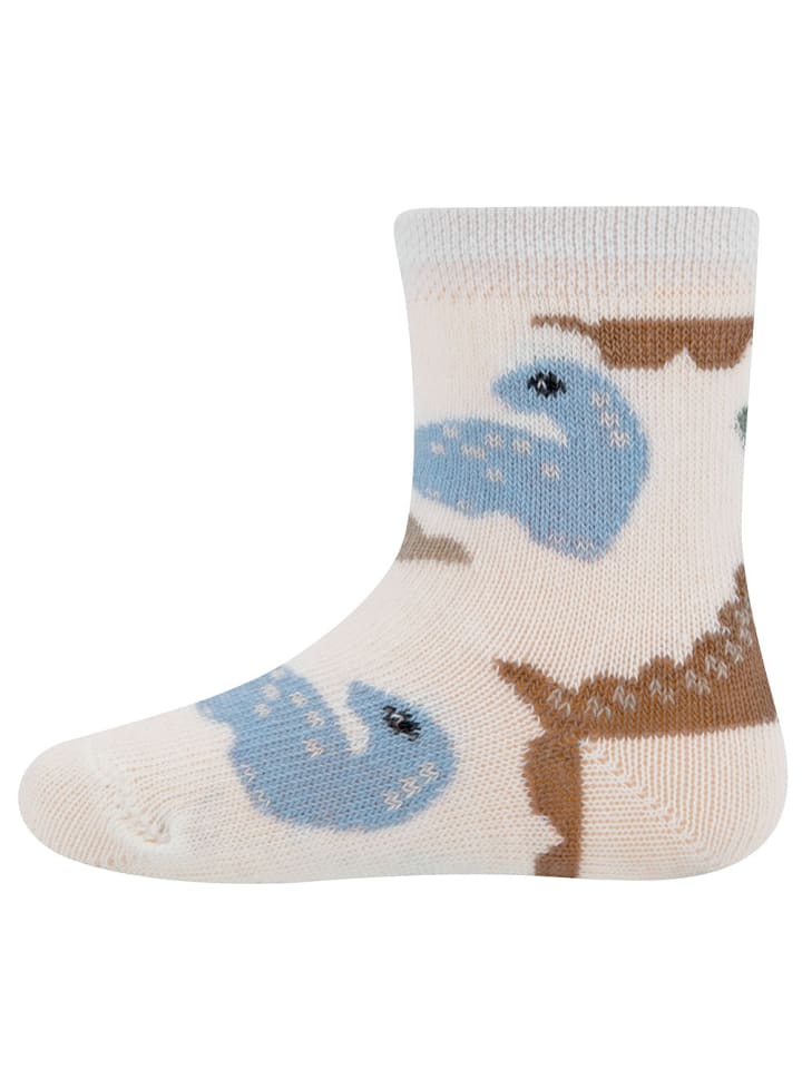 ewers 2er-Set Socken 3er Pack Dino/Ringel in latte-schattenspiel-dunkel bei günstig kaufen