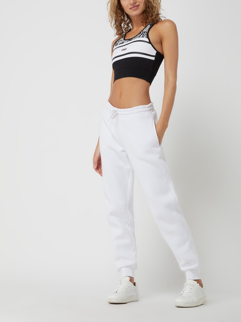 Crop Top mit elastischem Bund in schwarz