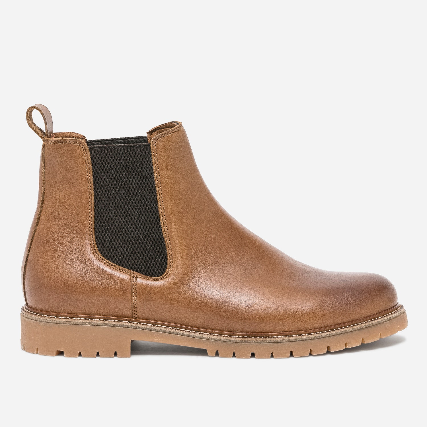 Chelsea boots marron crantée en cuir