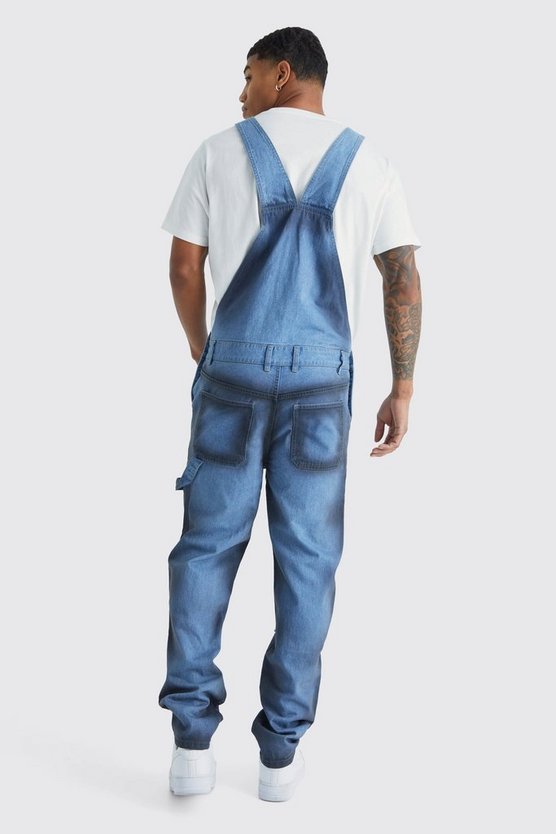 Lockere Latzhose mit Spray-Print