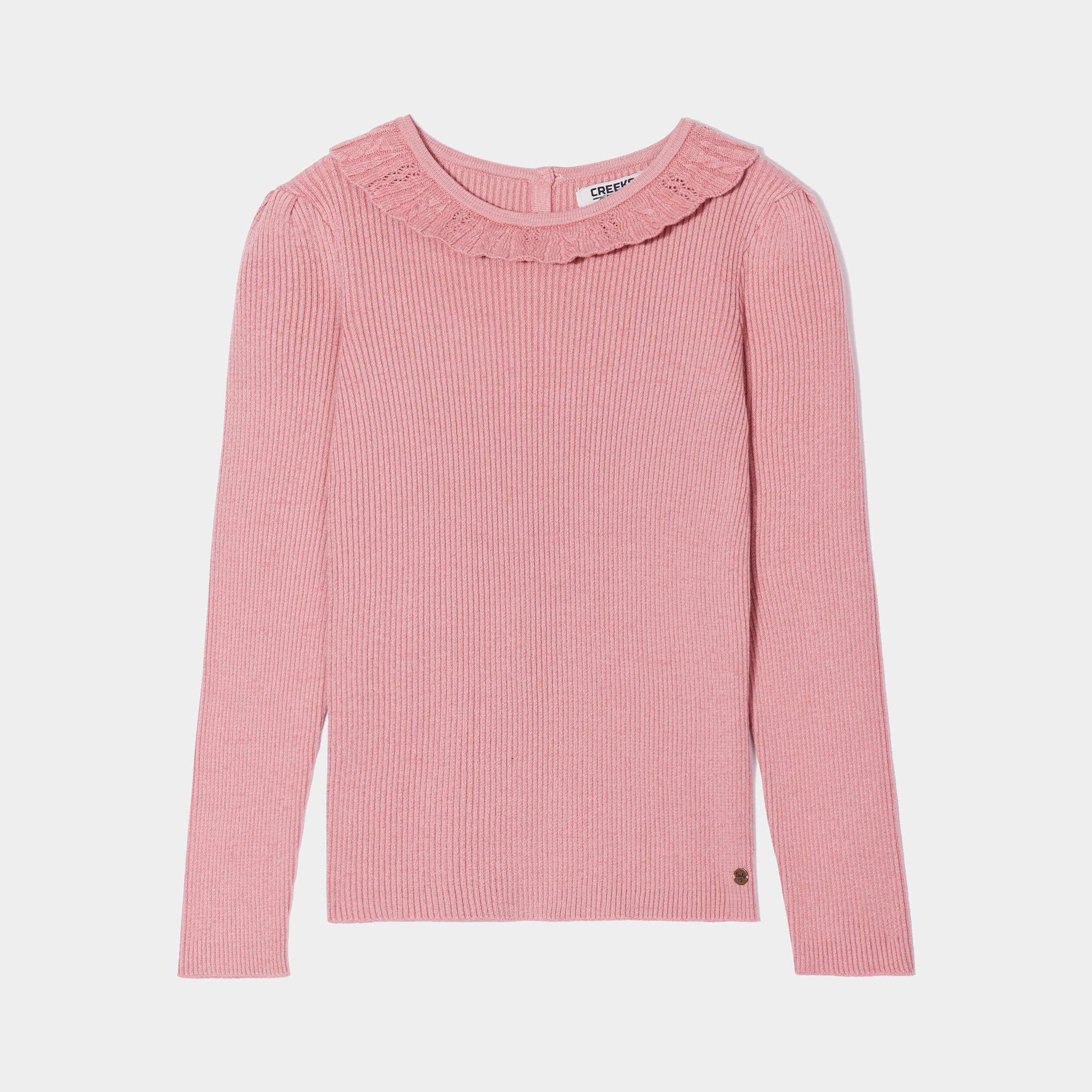 Pull col claudine côtelé Creeks rose fille | La Halle