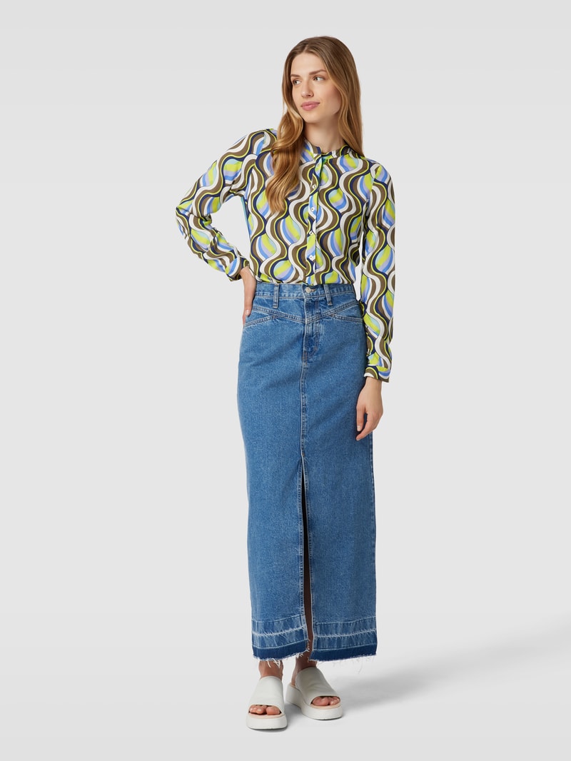 Bluse mit kurzer Knopfleiste Modell 'Schlupf' in khaki