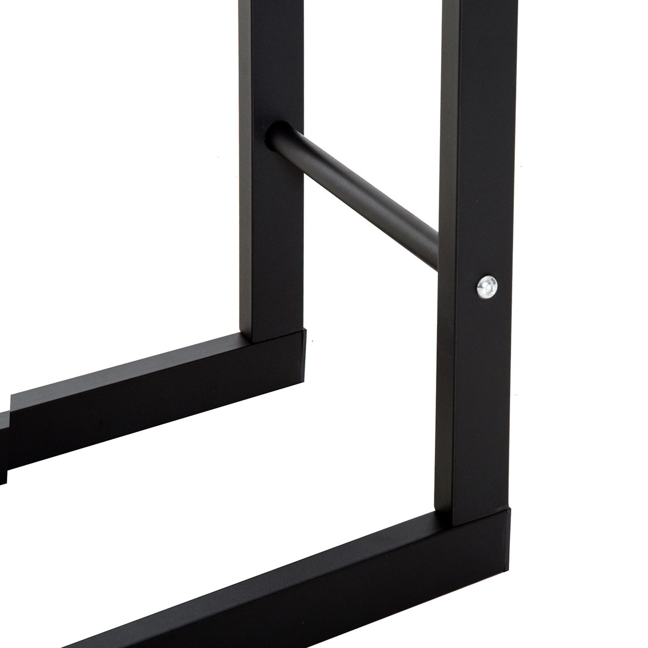 HOMCOM Kaminholzständer Kaminholzablage Feuerholzregal Kaminholzhalter 100kg Stahl Schwarz L40 x B25 x H100 cm