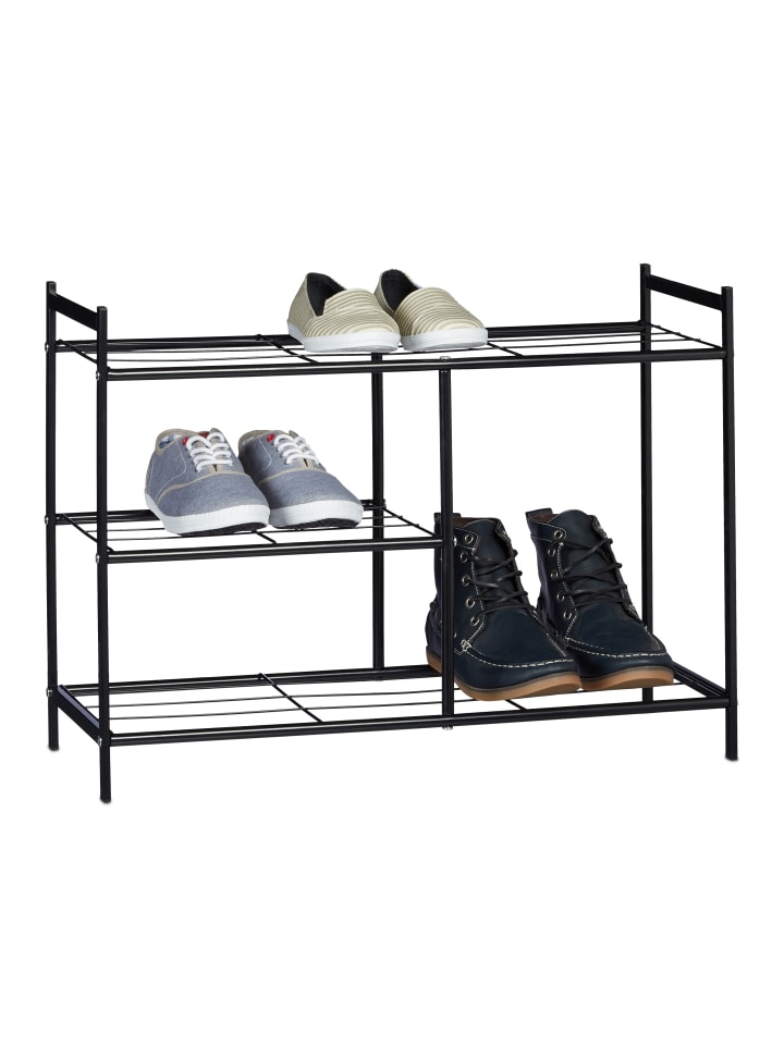 relaxdays Schuhregal 8 Paar in Schwarz günstig kaufen onesize