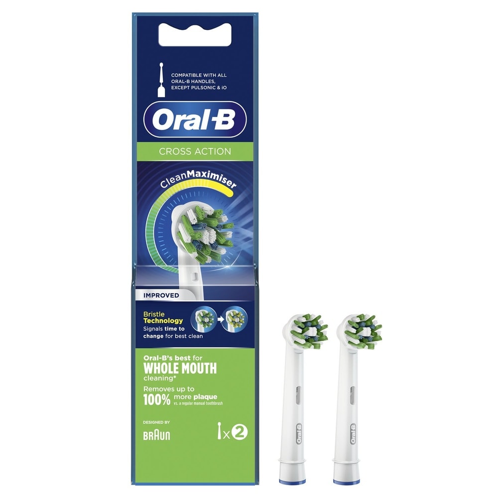 oral-b Oral-B CrossAction Brossette Avec CleanMaximiser, 2 Brossettes De Rechange
