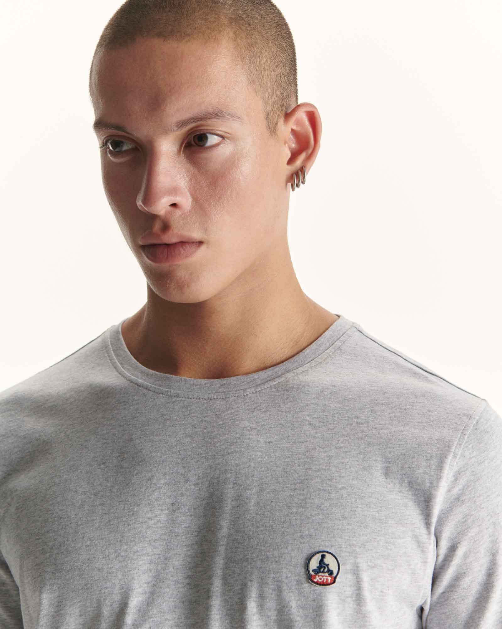 T-shirt homme en coton biologique Gris chiné Pietro