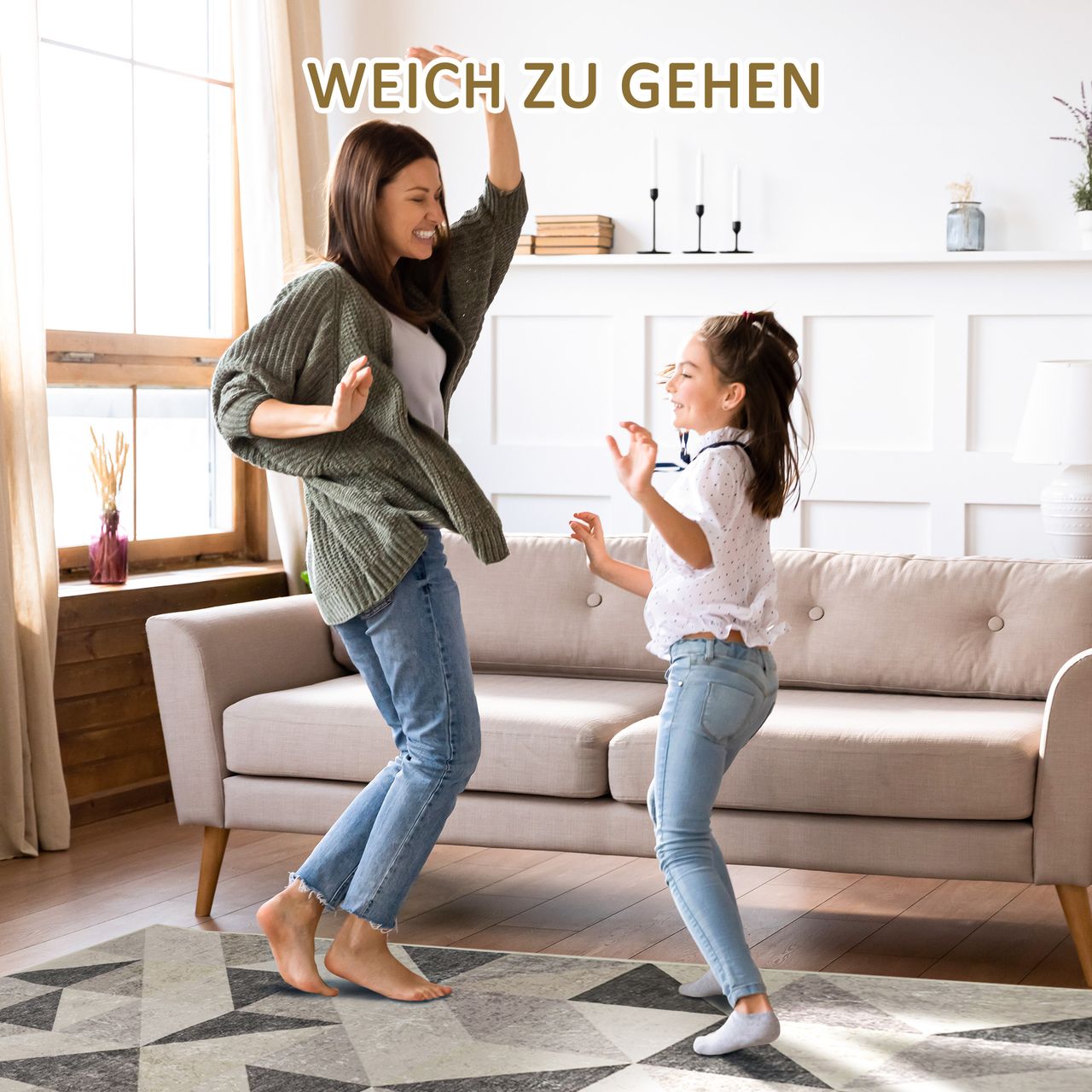 HOMCOM Teppich im Trenddesign moderner Teppich mit geometrischen Formen für Wohnzimmer Schlafzimmer Küche Polyester Grau Schwarz Weiß 120 x 170 cm