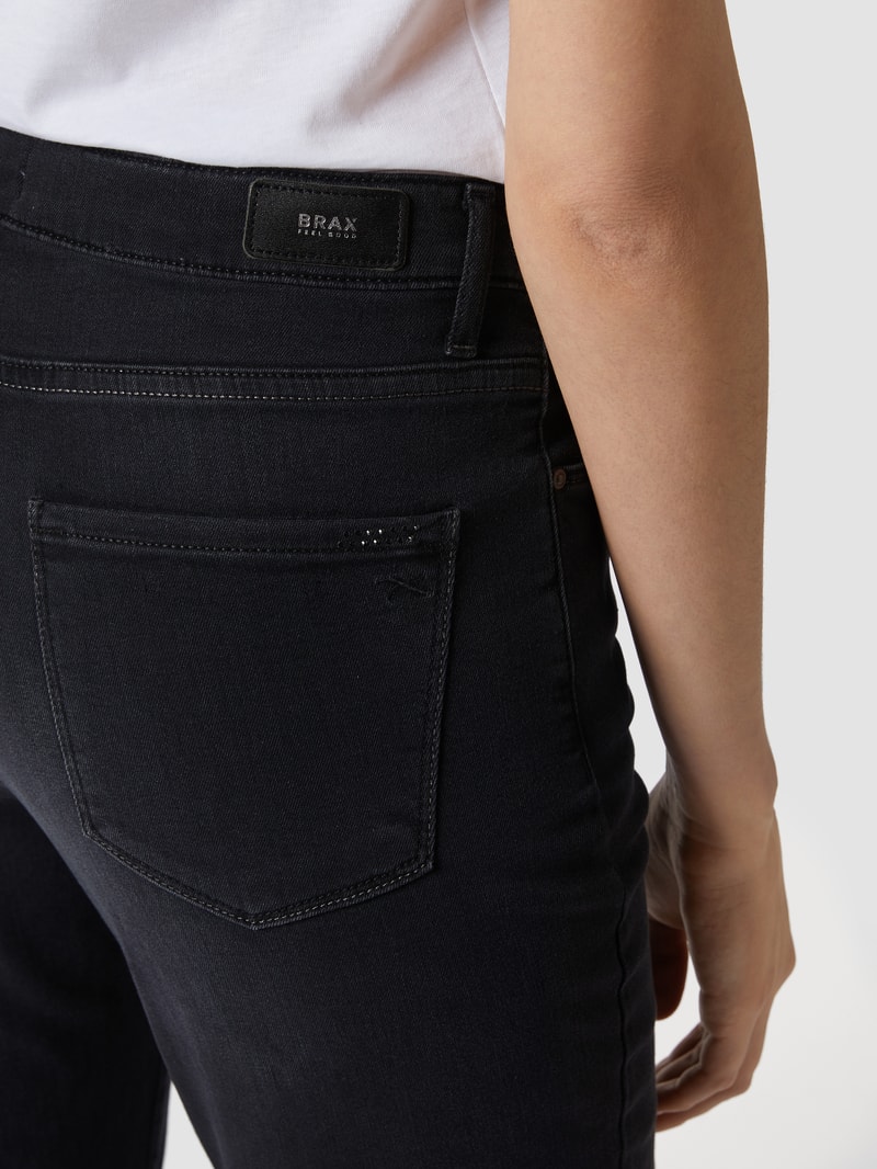 Slim Fit Jeans mit Swarovski®-Kristallen Modell 'Mary' in dunkelgrau