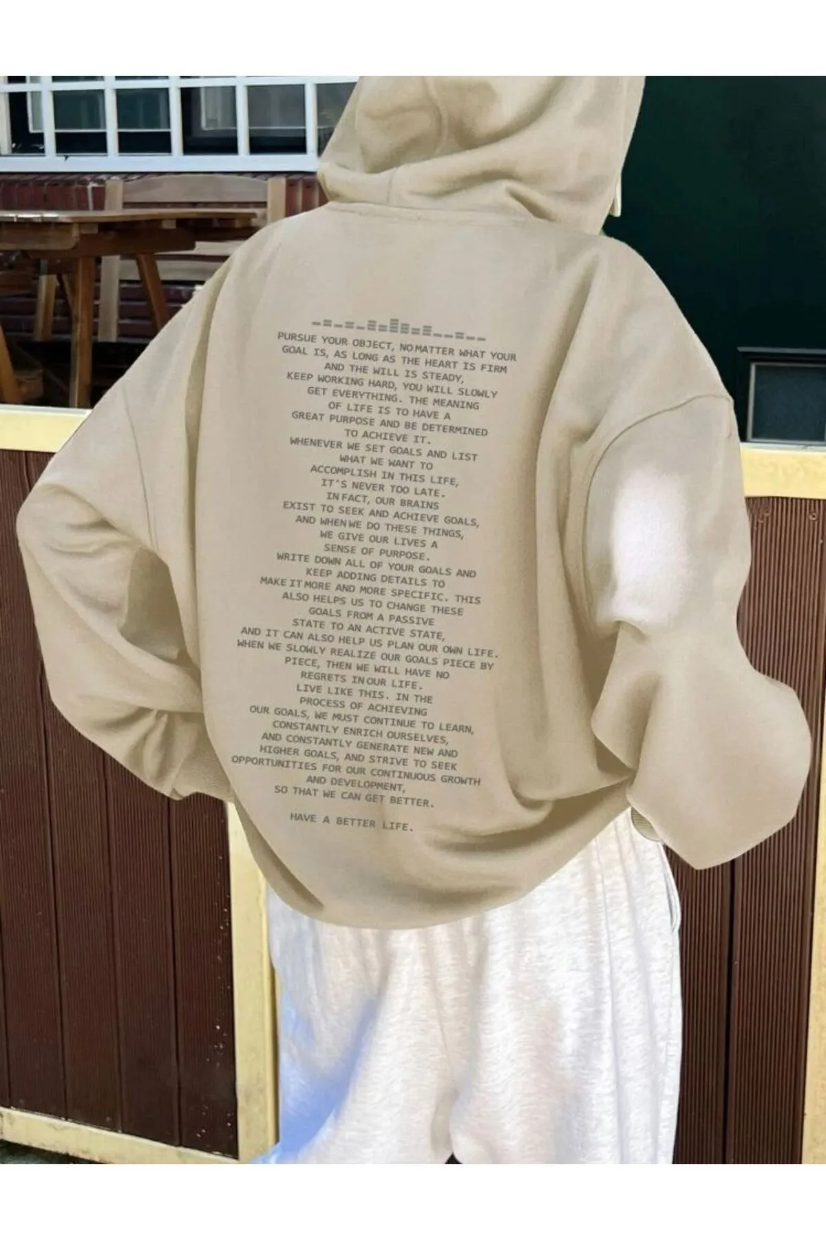MOONBULL  Unisex-Übergrößen-Sweatshirt mit aufgedrucktem Text auf der Rückseite