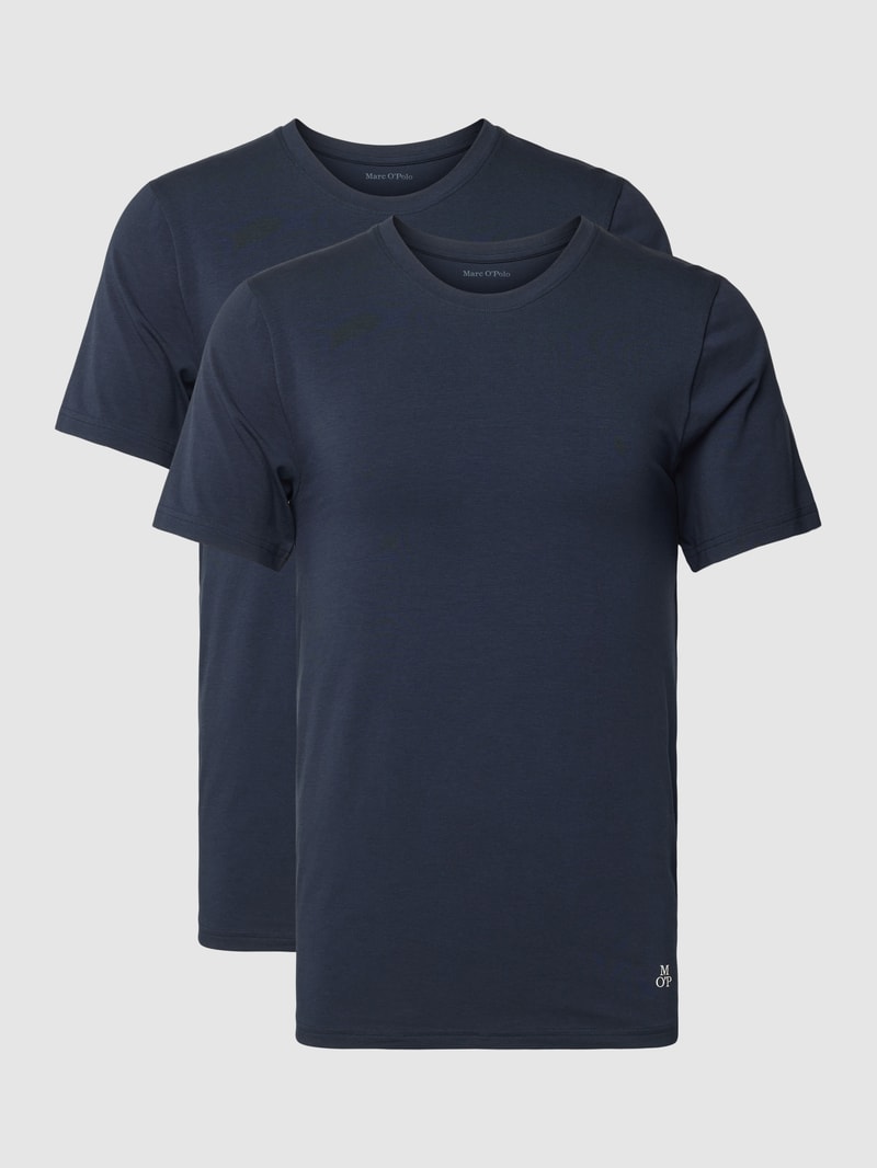 T-Shirt im 2er-Pack Modell 'ESSENTIALS' in dunkelblau