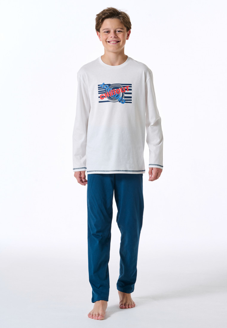 Schlafanzug lang Chillout off-white - Nightwear