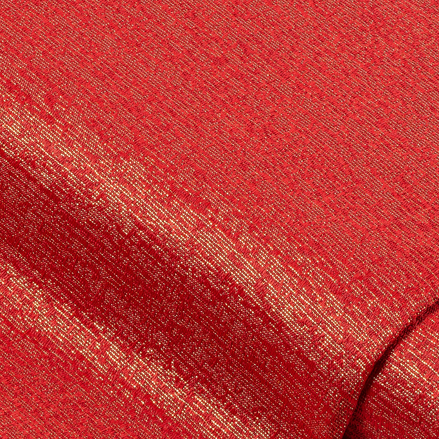 Dekostoff mit Glitzer, rot/gold