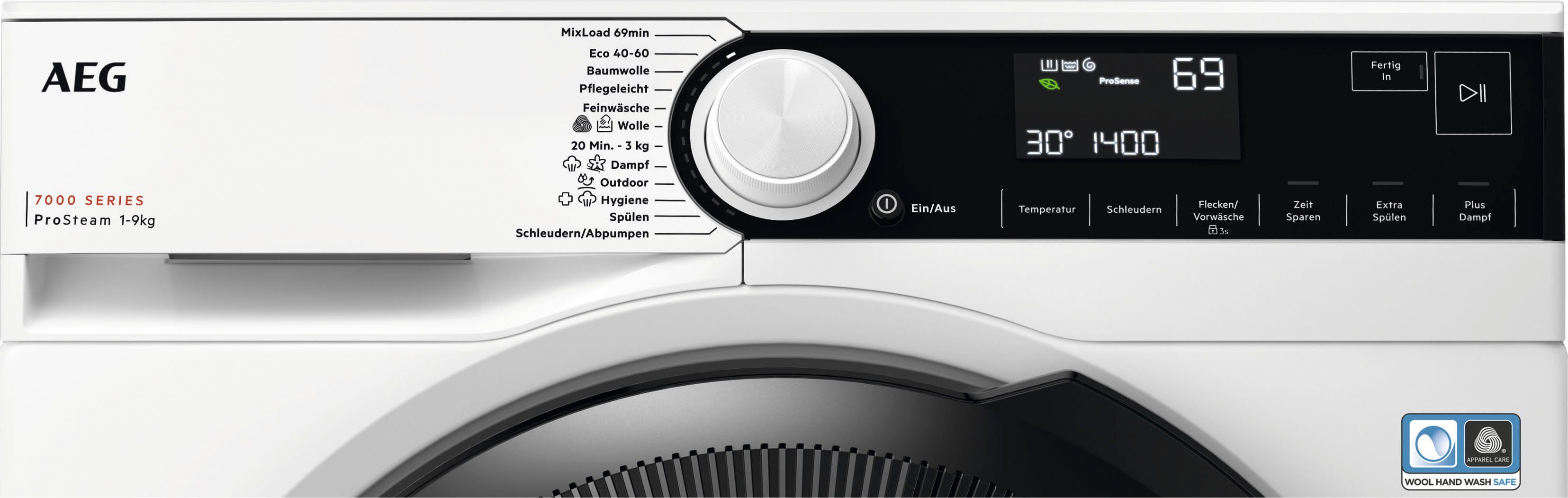 AEG Waschmaschine LR7A70690, 9 kg, 1600 U/min, ProSteam - Dampf-Programm für 96 % weniger Wasserverbrauch