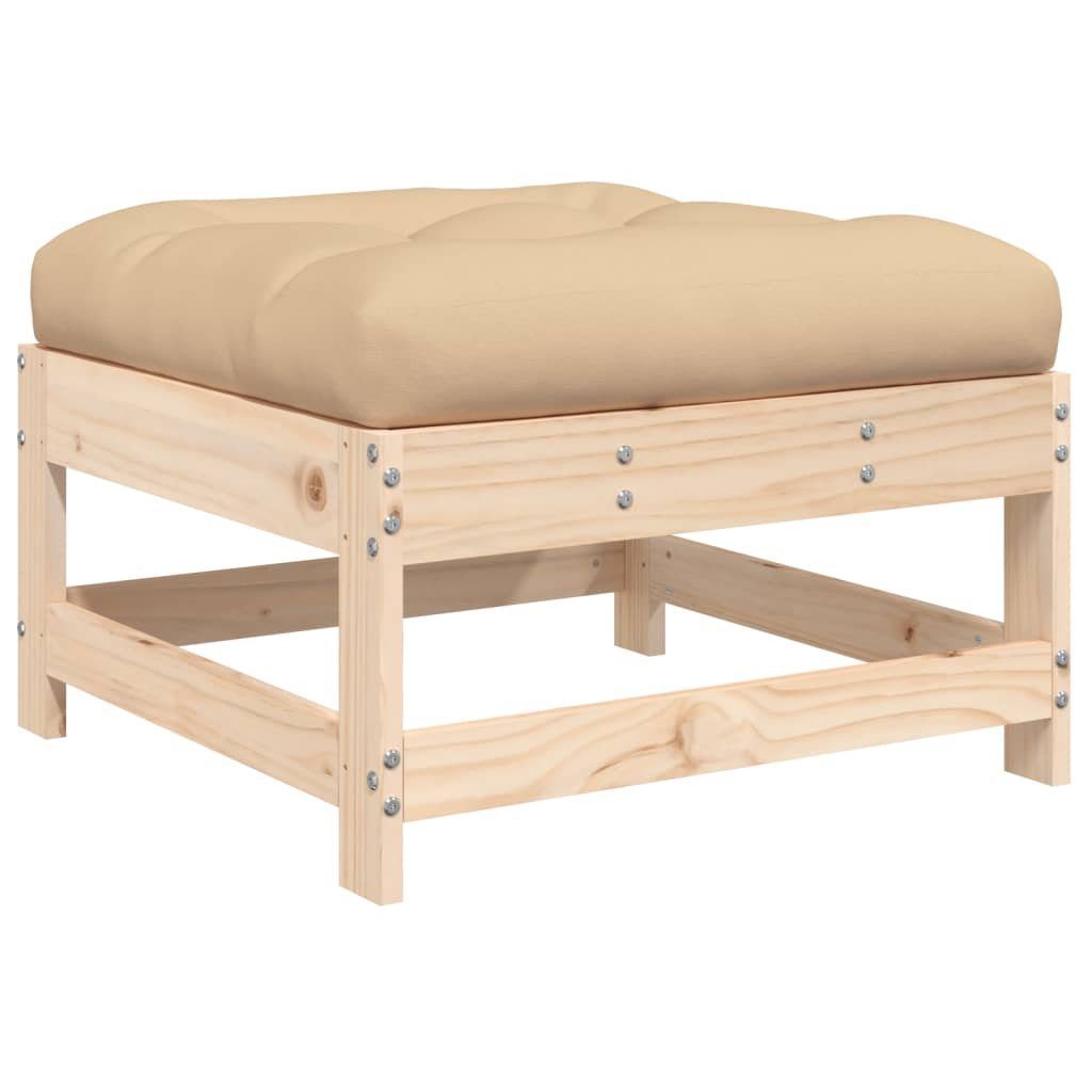 vidaXL Loungesofa Gartenhocker mit Kissen Massivholz Kiefer, 1 Teile