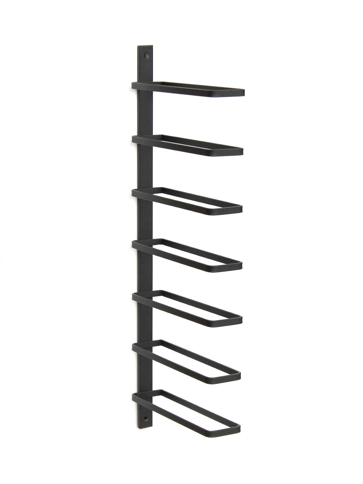 DanDiBo Weinregal Weinregal Metall Wand Schwarz 93885 Flaschenregal Flaschenhalter Wandmontage Modern Wandhalter Wandregal für 7 Flaschen