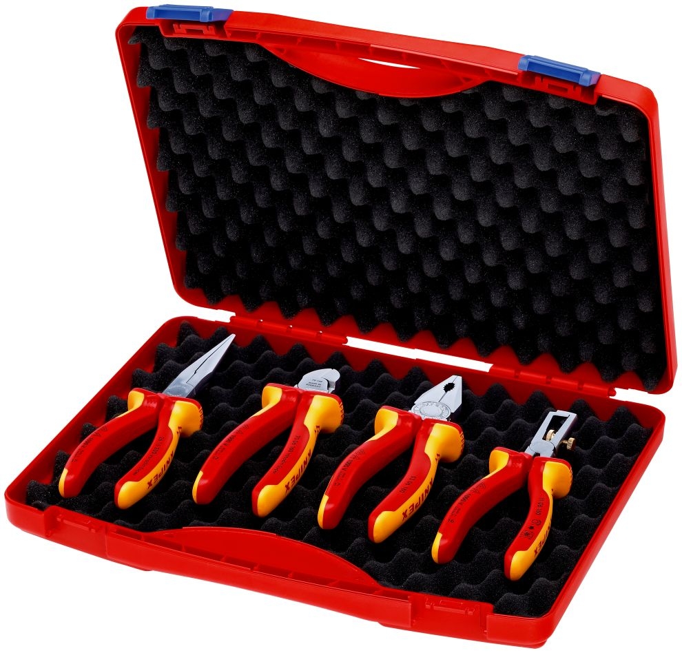 Knipex 00 20 15 Įrankių dėžė su užpildymu „RAUDONA“ Elektro komplektas 1
