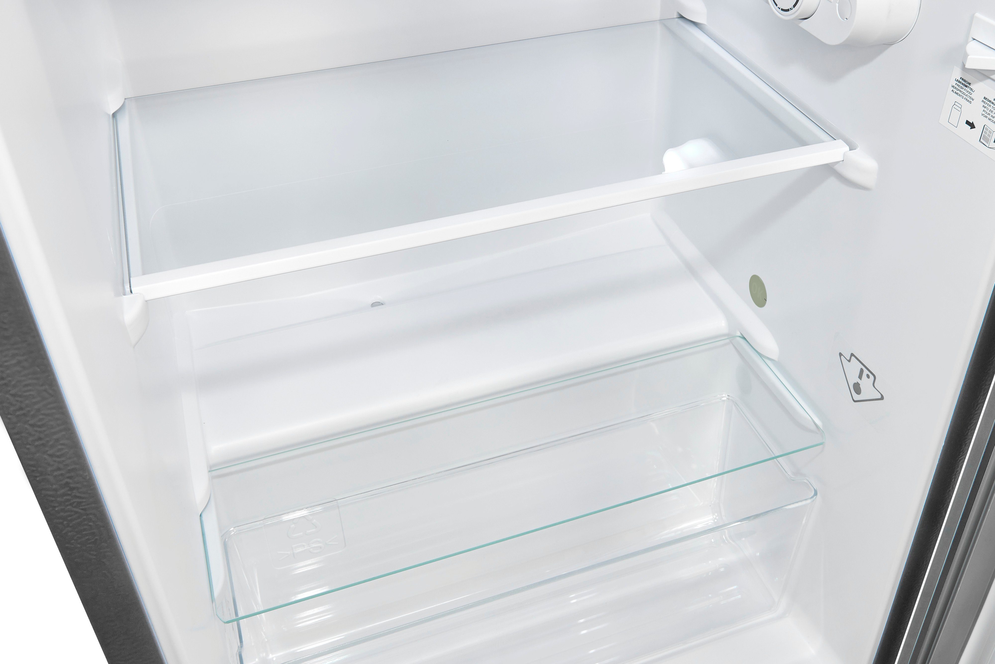 exquisit Kühlschrank KS117-3-010E, 84.9 cm hoch, 47.5 cm breit, 82 l Volumen, Leiser Betrieb, Freistehend, Türanschlag wechselbar