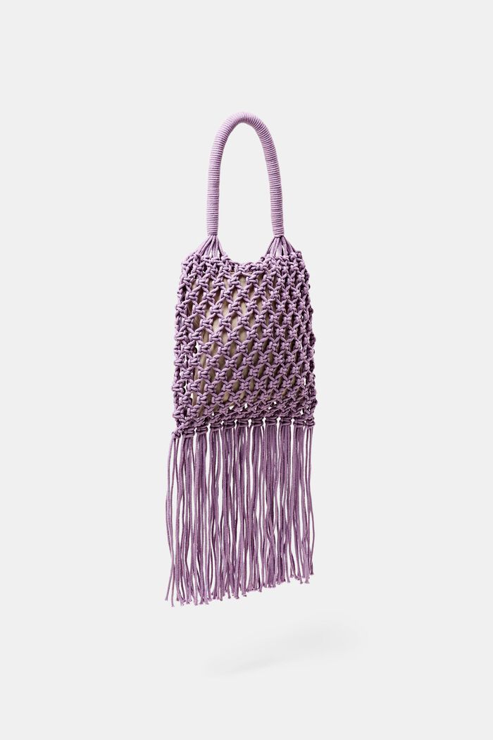 Gehäkelte Tote Bag mit Streifen und Tasseln
