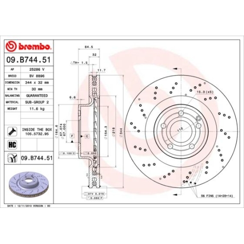 09.B744.51 BREMSSCHEIBE BREMBO VA  VP1 - ATU