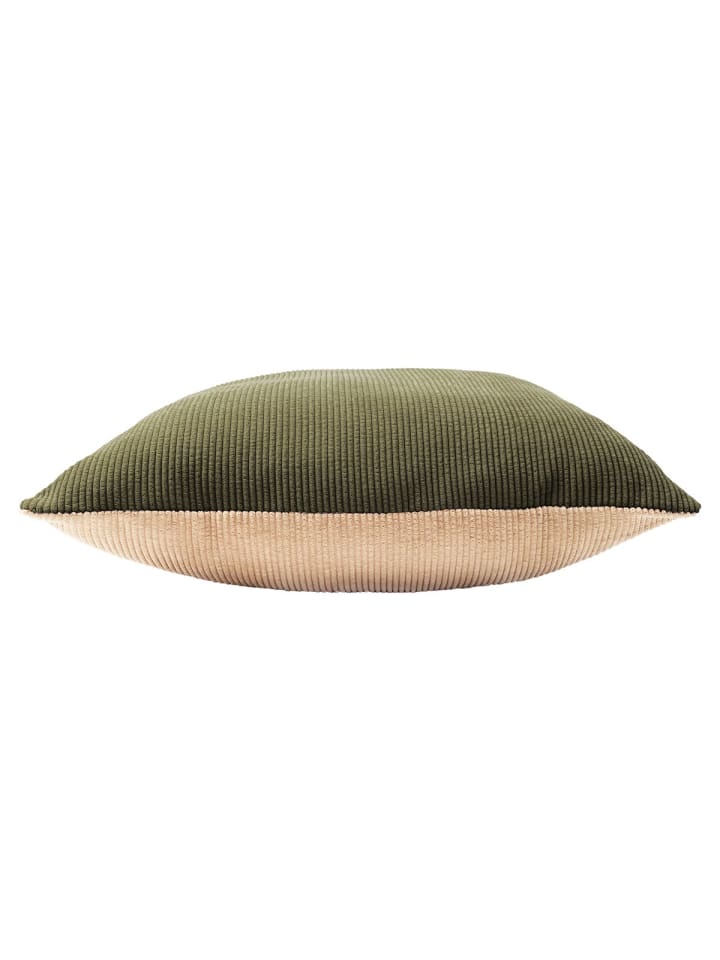 JACK Cord Wende Dekokissen 45x45cm inkl. Füllung Einfarbig in Grün/Taupe günstig kaufen 45x45 cm