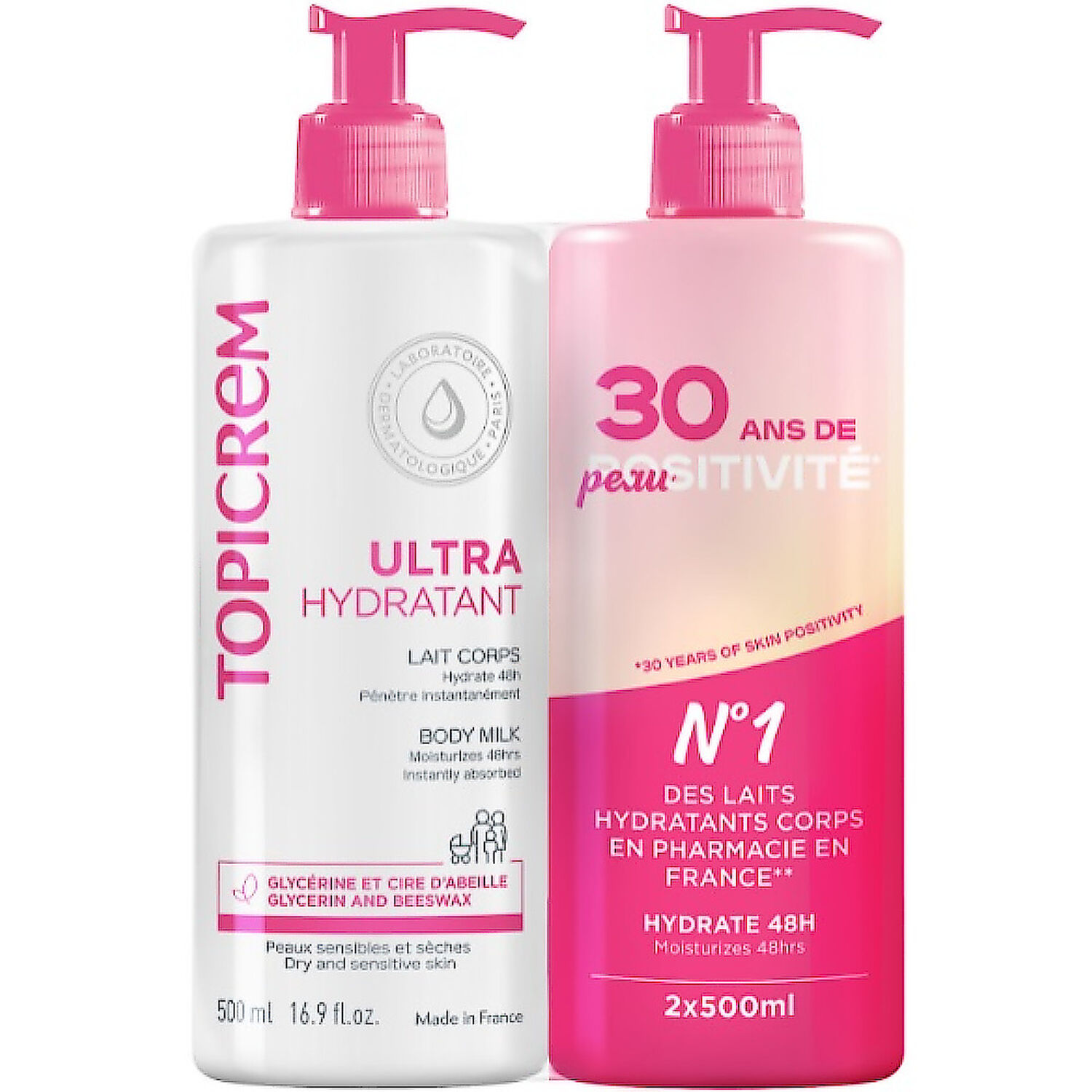 Topicrem Ultra-Hydratant Duo Lait Corps 2x500 ml